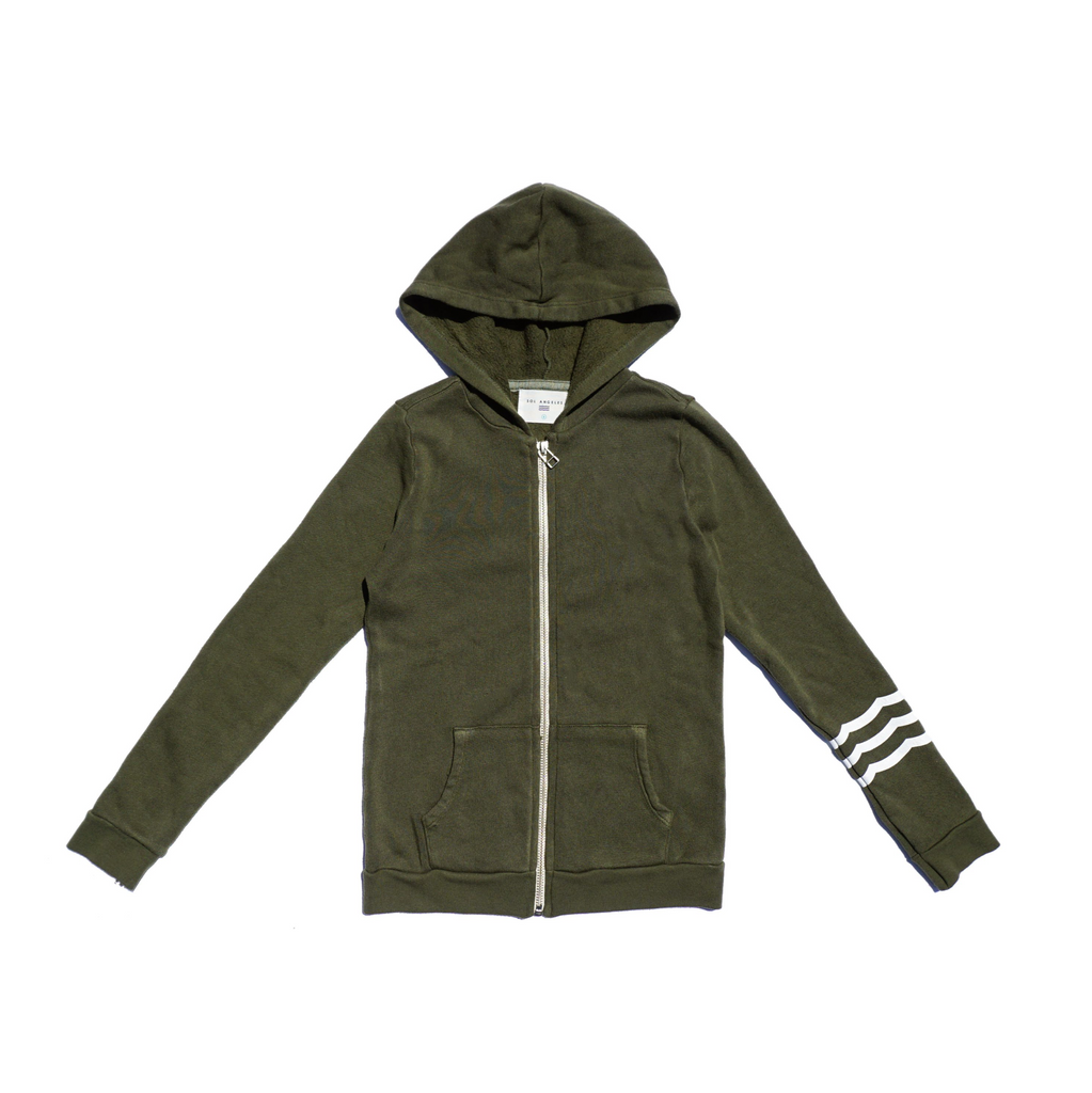 Waves Zip Hoodie - Olive