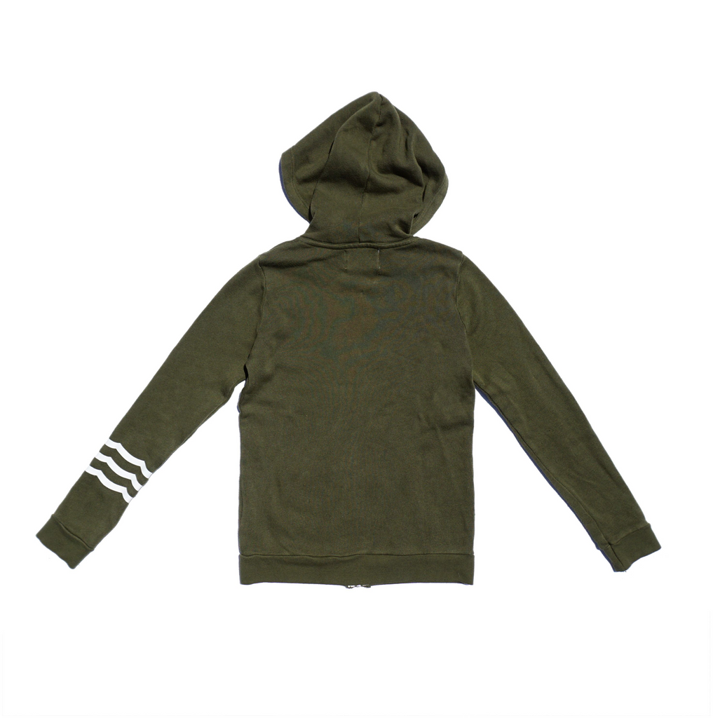 Waves Zip Hoodie - Olive