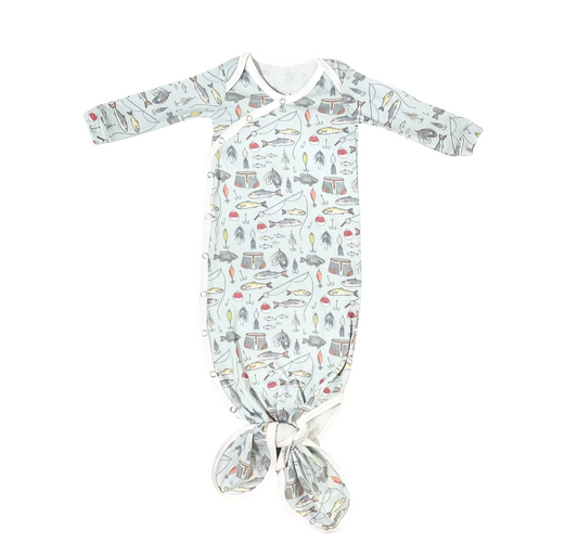 Newborn Knotted Gown - Trout
