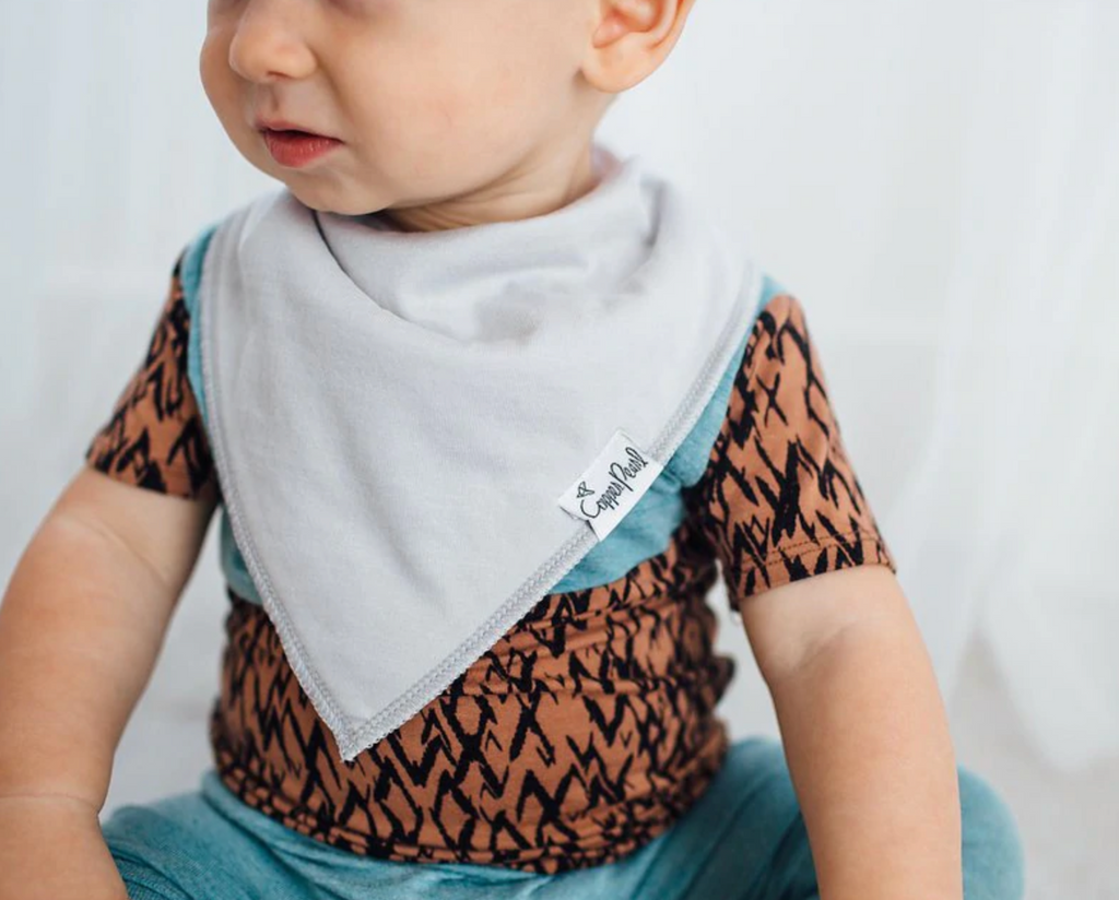 Bandana Bib Set (4 Pack) - Gray Basics