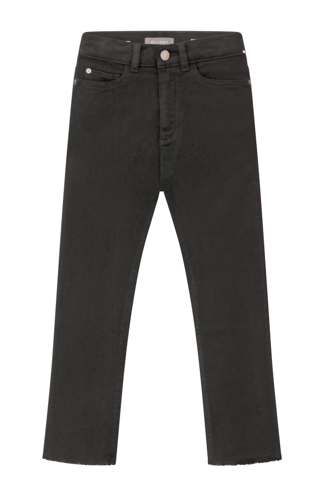 Emie High Rise Straight - Black Peached Raw