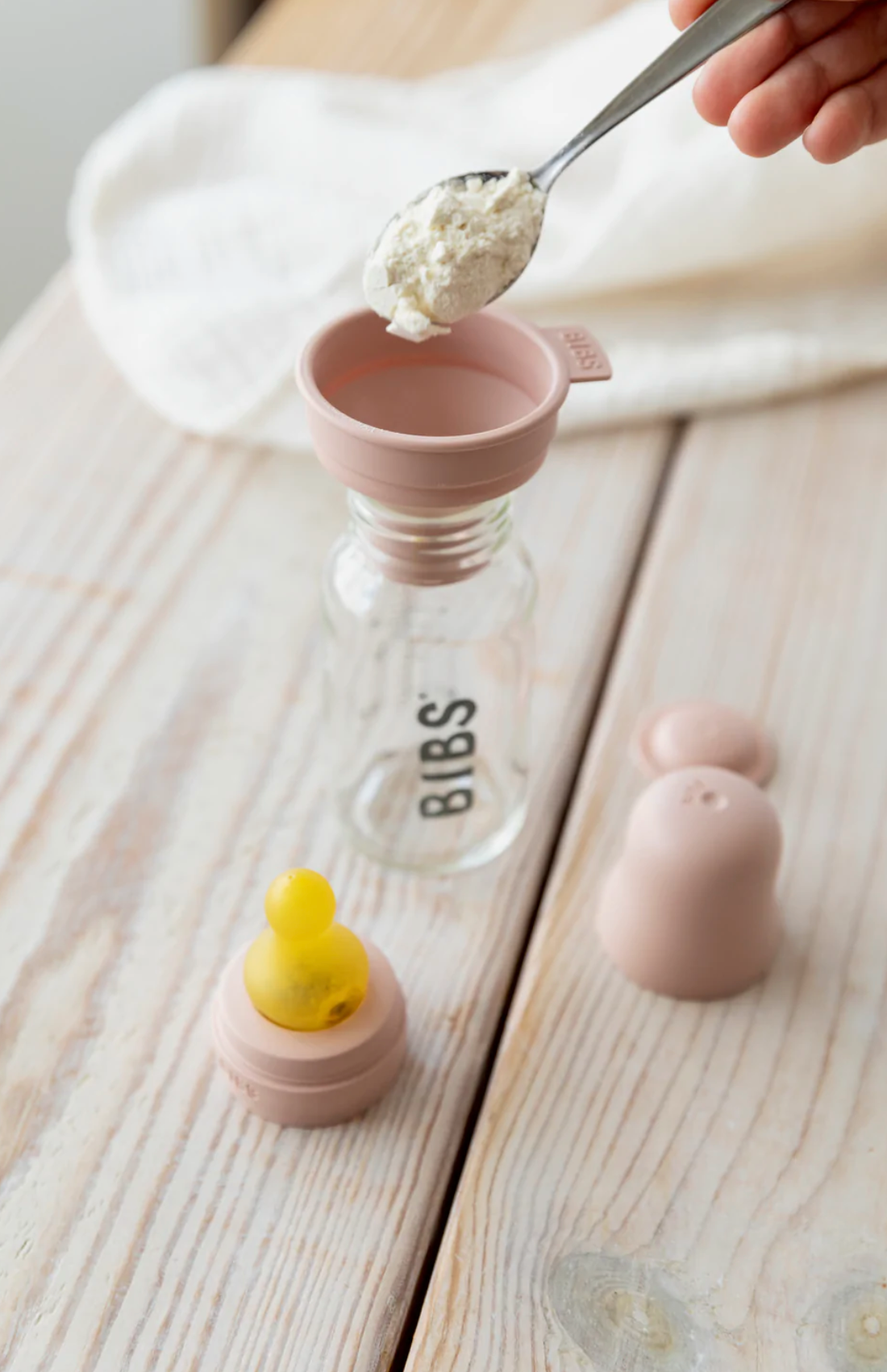 BIBS Baby Glass Bottle - Complete Set 4 Ounce - Blush