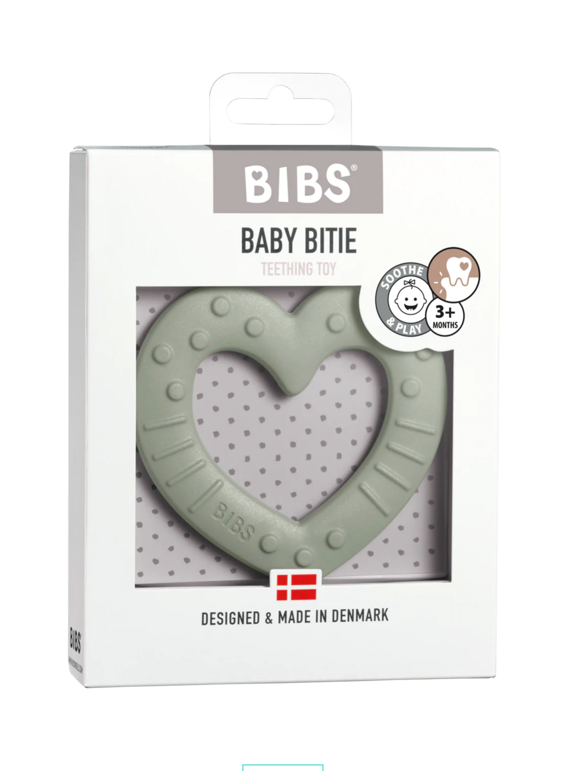 BIBS Baby Bitie Heart Teether - Sage