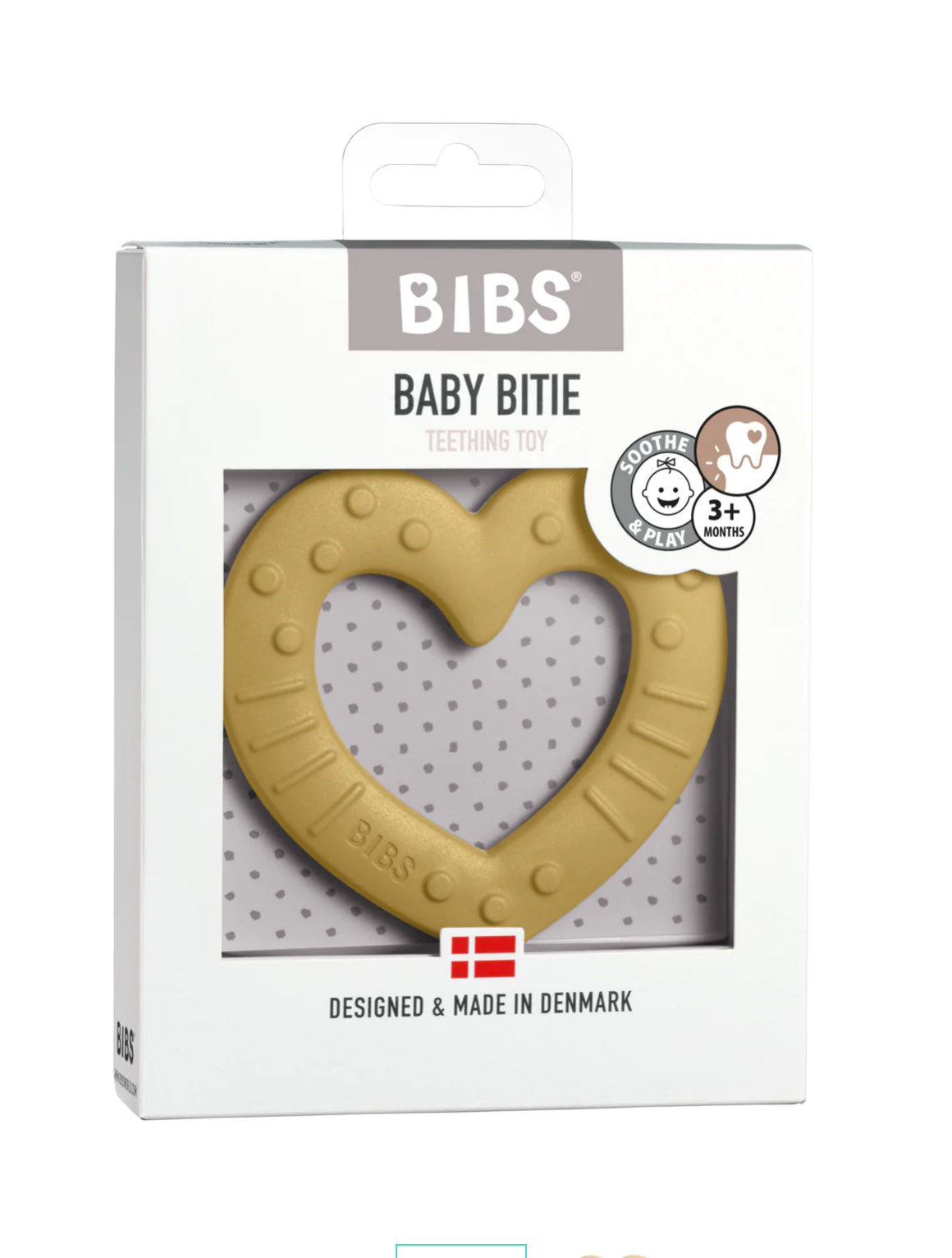 BIBS Baby Bitie Heart Teether - Mustard