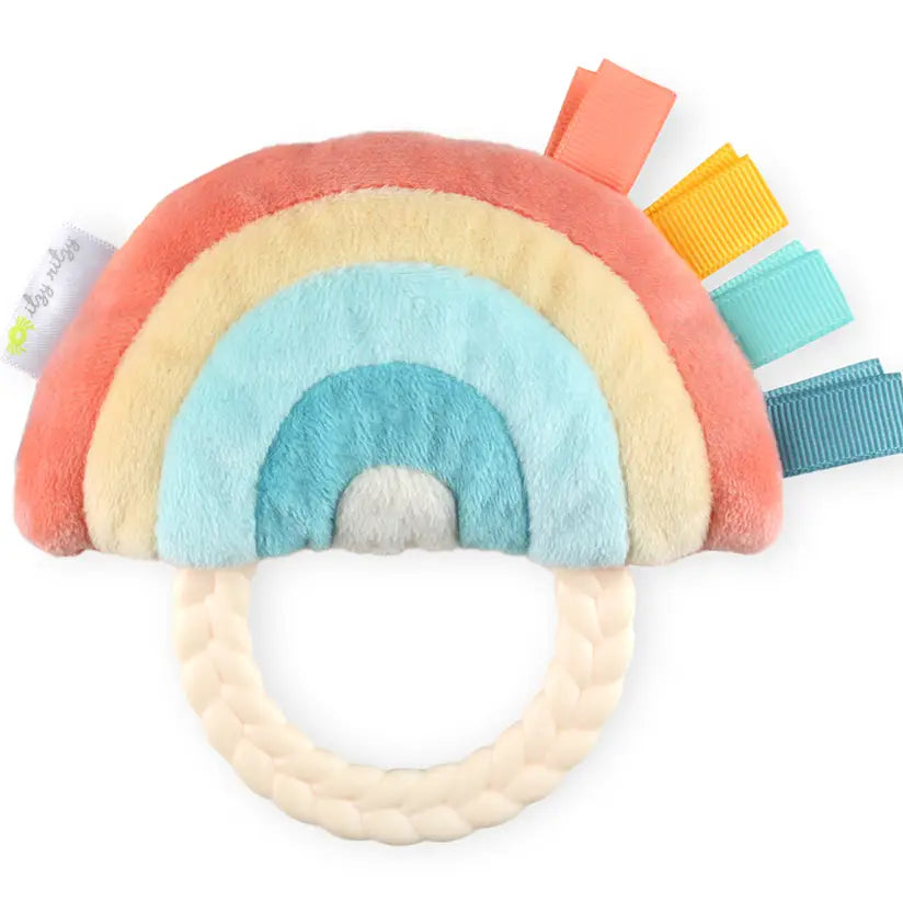 Ritzy Plush Rattle Pal with Teether - Rainbow