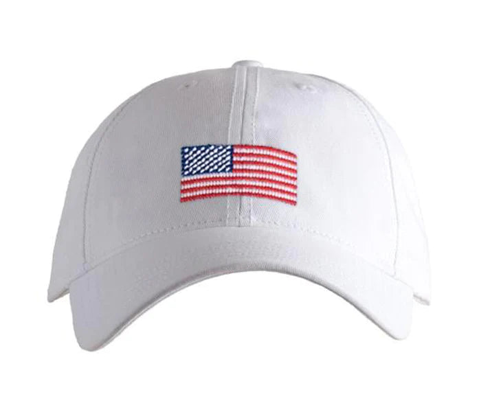 Adult American Flag Baseball Hat - White Hats Harding Lane 