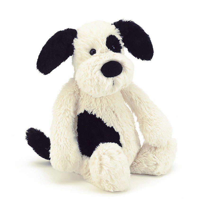 Bashful Black & Cream Puppy - Medium Toy Jellycat 