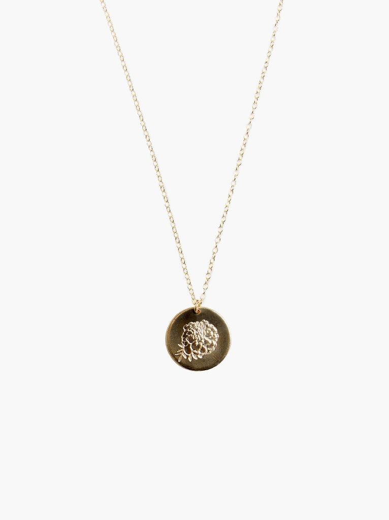 Bloom Birth Month Floral Stamp Necklace - 24" Jewelry ABLE 