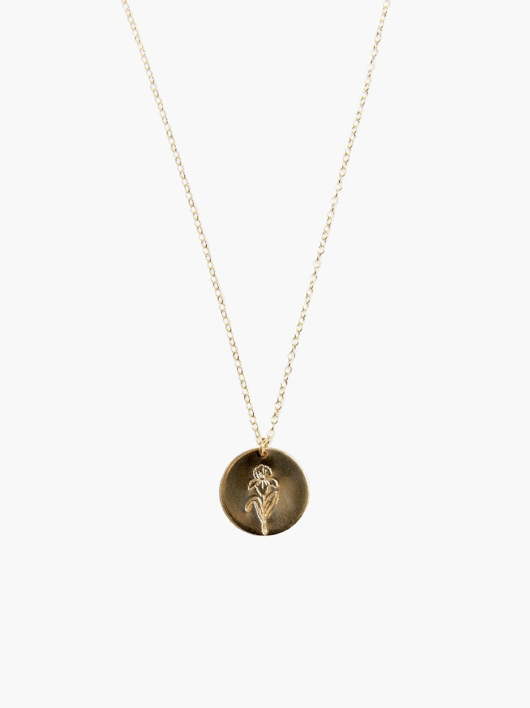 Bloom Birth Month Floral Stamp Necklace - 24" Jewelry ABLE February (Violet) 