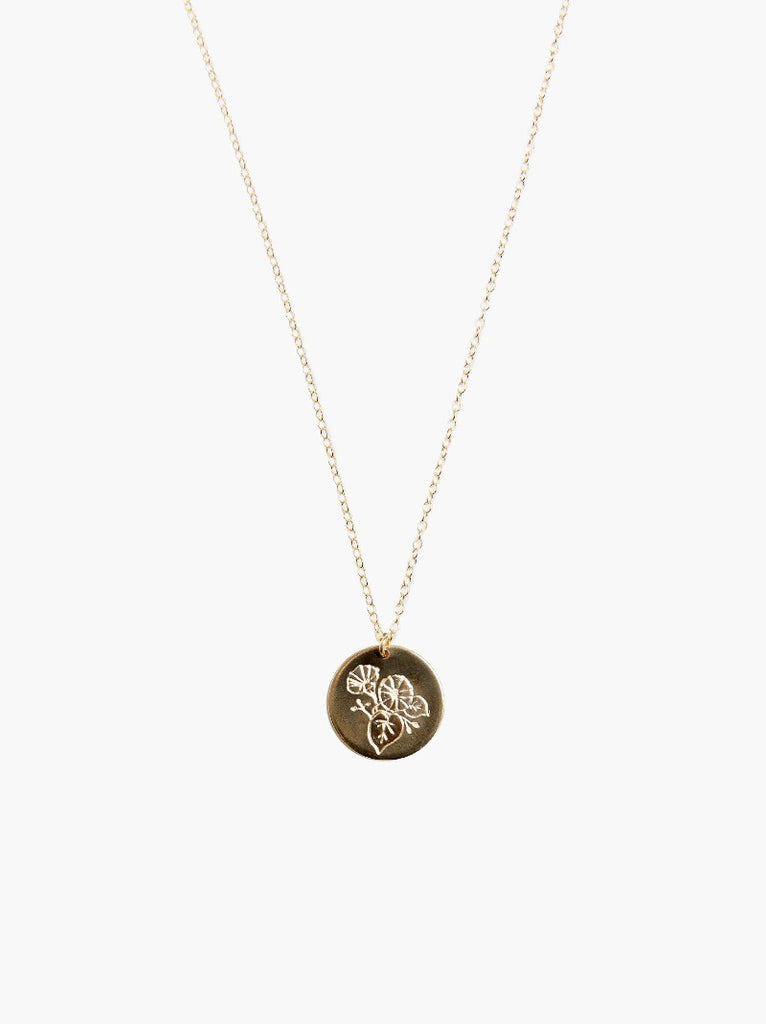 Bloom Birth Month Floral Stamp Necklace - 24" Jewelry ABLE September (Morning Glory) 