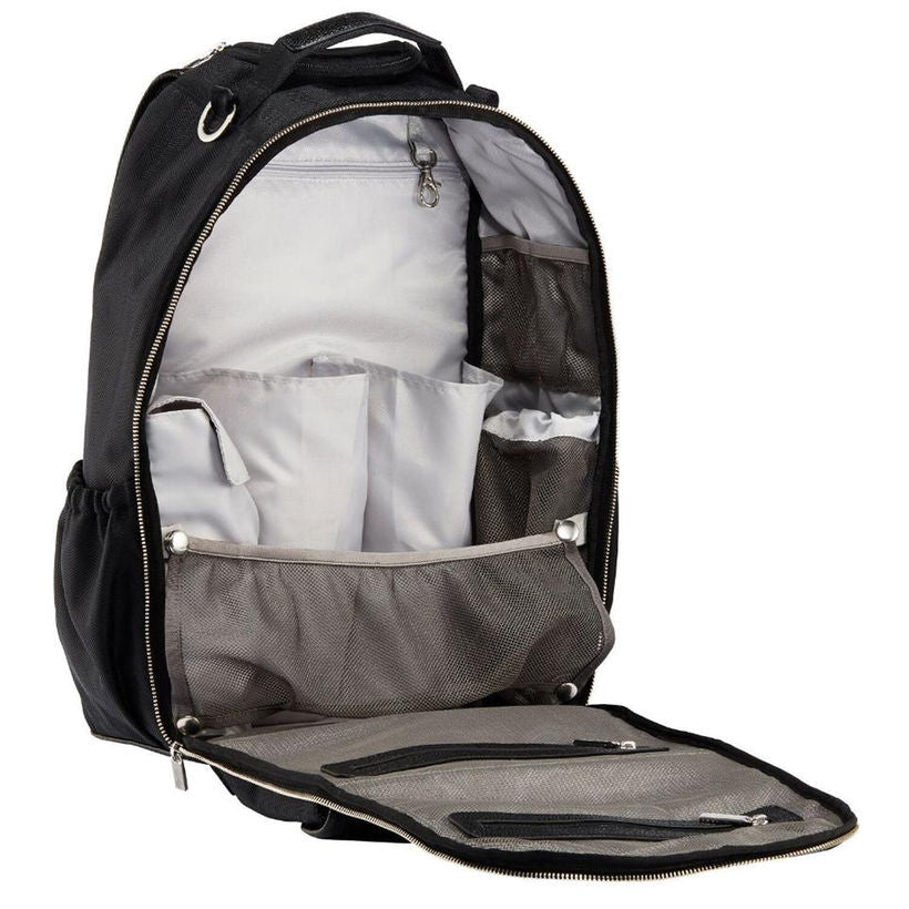 Boss Diaper Bag Backpack - Black Herringbone Diaper Bag Itzy Ritzy 