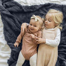 Charcoal Patterned Throw Blanket - Extra Large Blankets Saranoni 