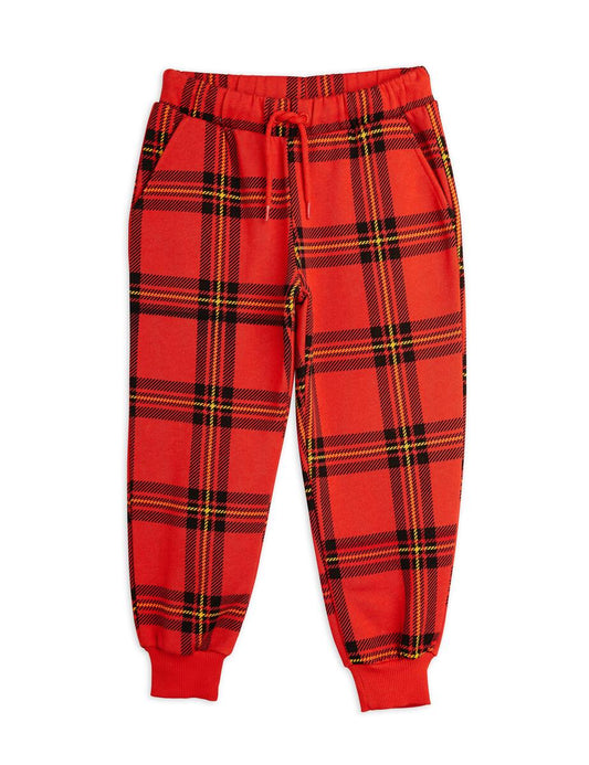 Check Sweatpants - Red Children's Clothing Mini Rodini 