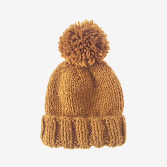 Classic Pom Hat - Mustard Hats The Blueberry Hill 