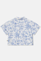 Crop Shirt - Ivory Blue Floral Children's Clothing My Little Cozmo 