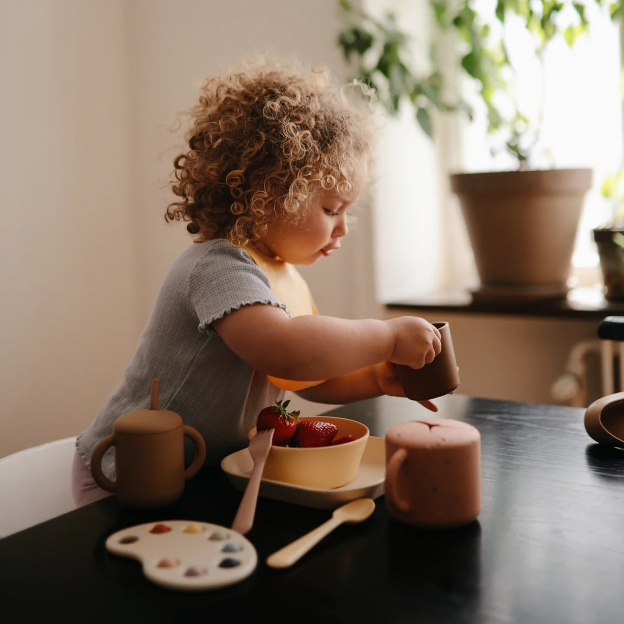Dinnerware Fork and Spoon Set - Pale Daffodil Baby Essentials Mushie 