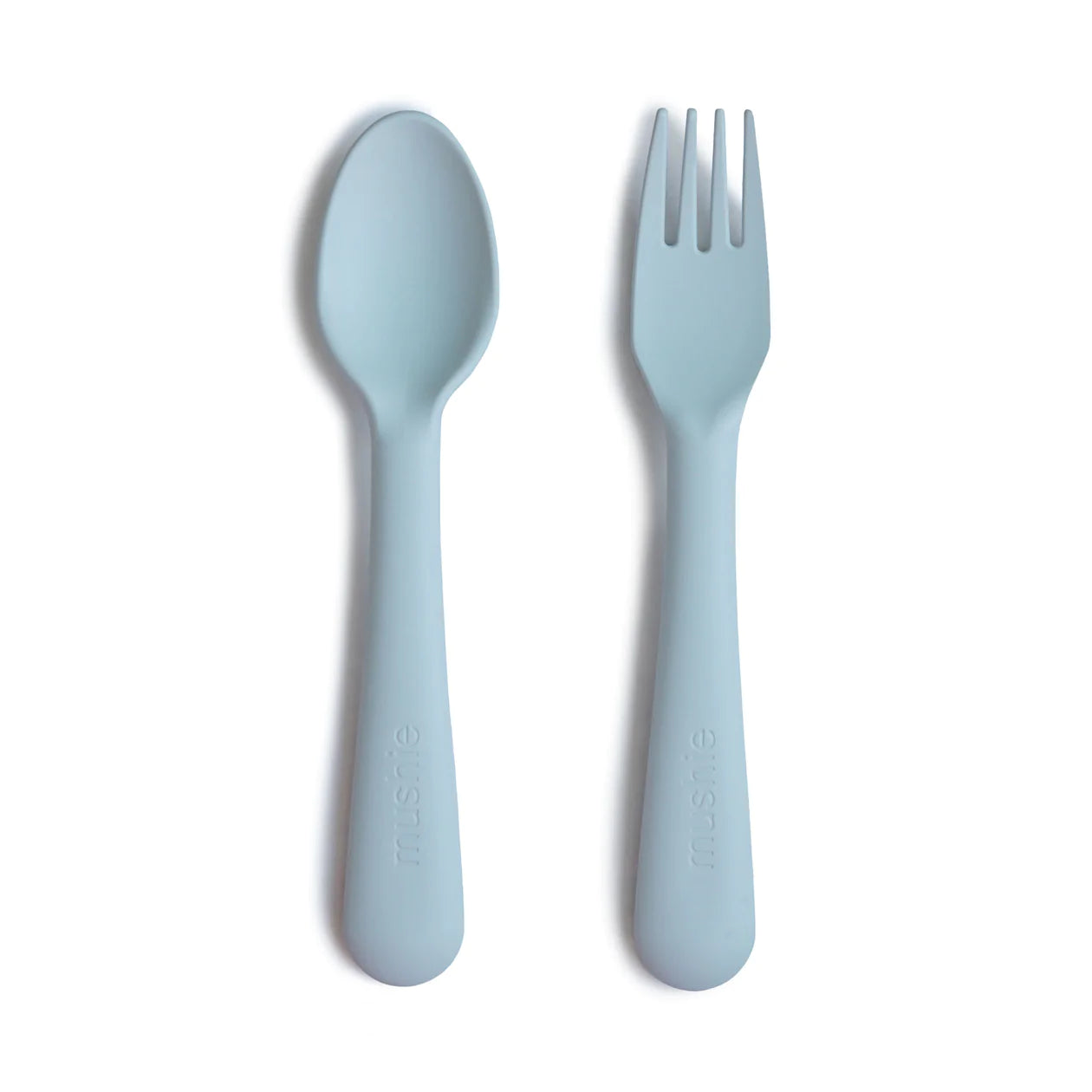 Dinnerware Fork and Spoon Set - Powder Blue Baby Essentials Mushie 