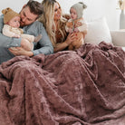 Dusty Mauve Patterned Throw Blanket - Extra Large Blankets Saranoni 