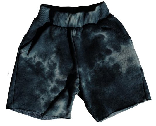 Fleece Shorts - Black Spark Tie Dye Children's Clothing Rowdy Sprout 
