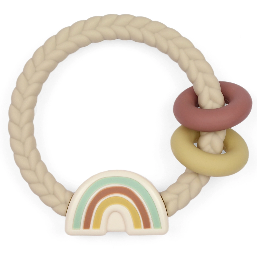 Ritzy Rattle Silicone Teeter Rattle - Neutral Rainbow