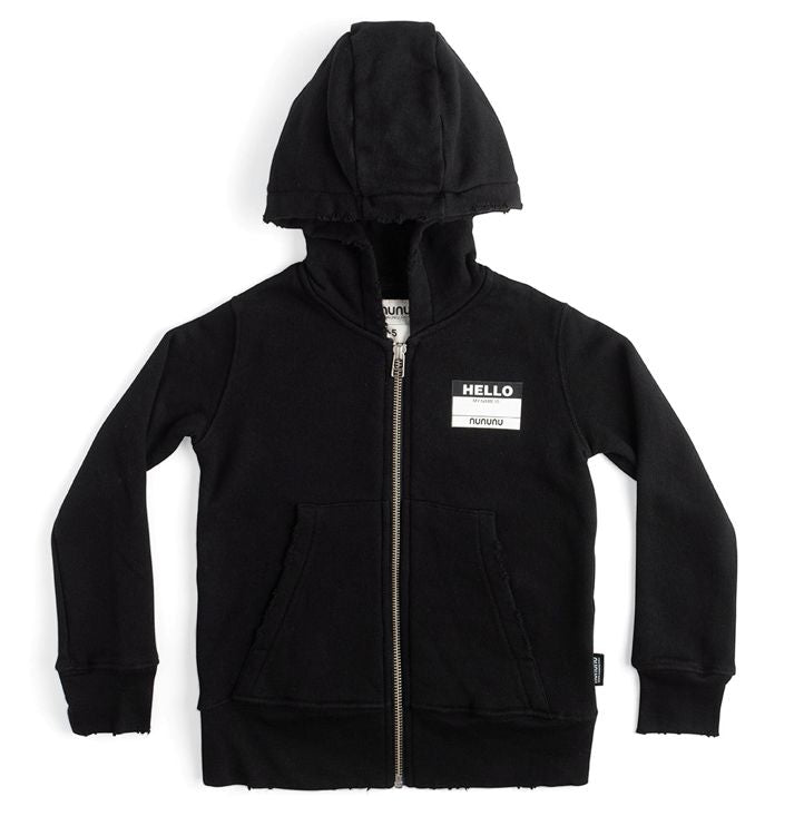Kangaroo Zip Hoodie - Black Children's Clothing Nununu 