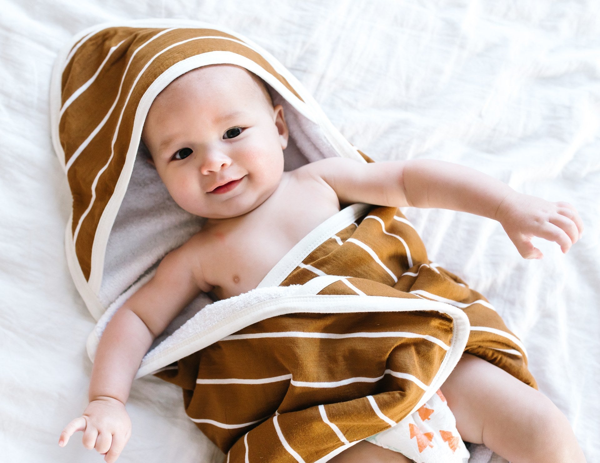 Knit Hooded Towel - Camel Baby Essentials Copper Pearl 