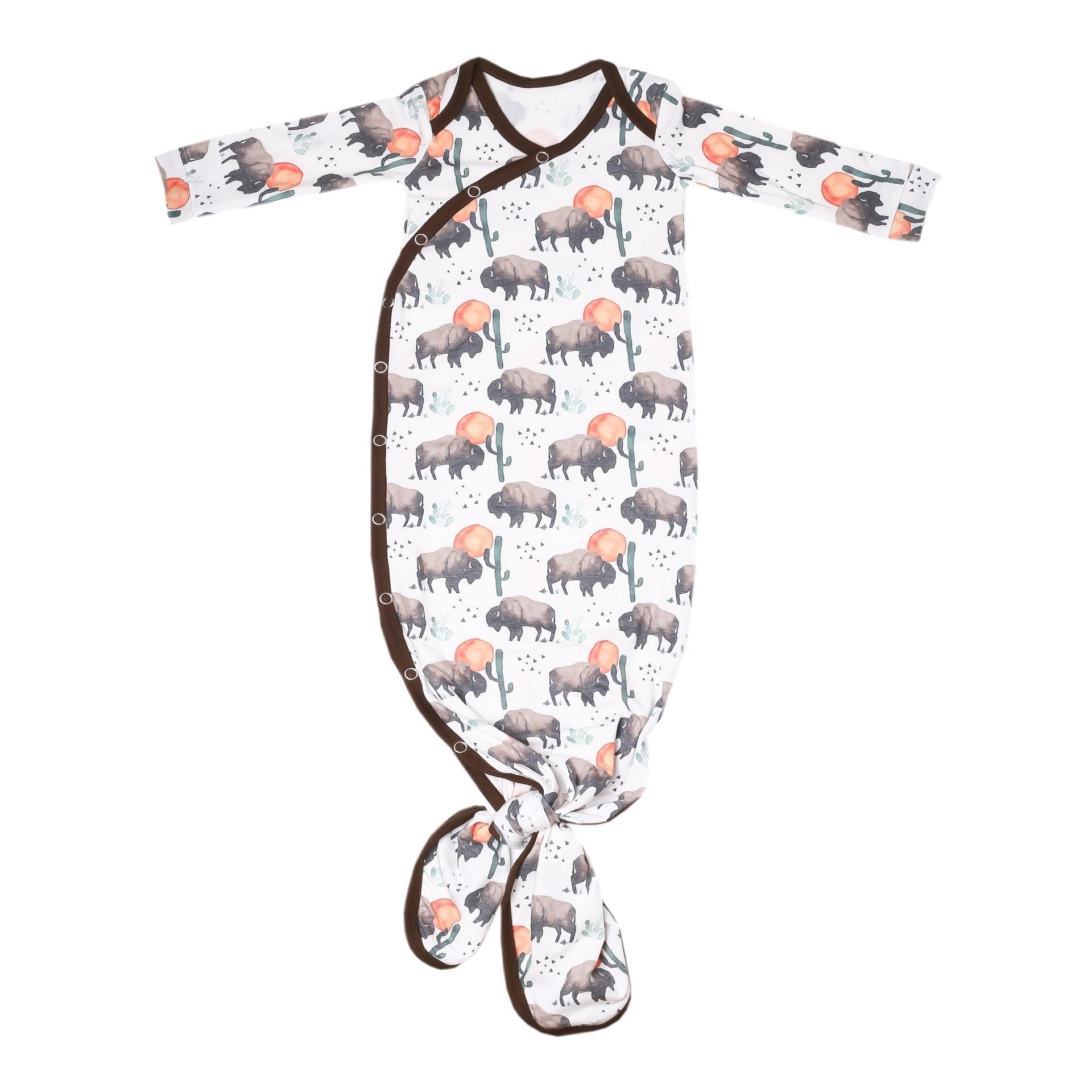 Newborn Knotted Gown - Bison Baby Essentials Copper Pearl 
