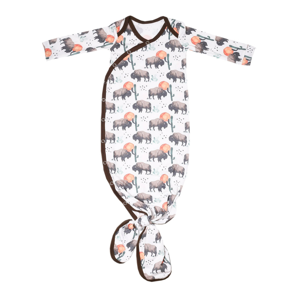 Newborn Knotted Gown - Bison Baby Essentials Copper Pearl 