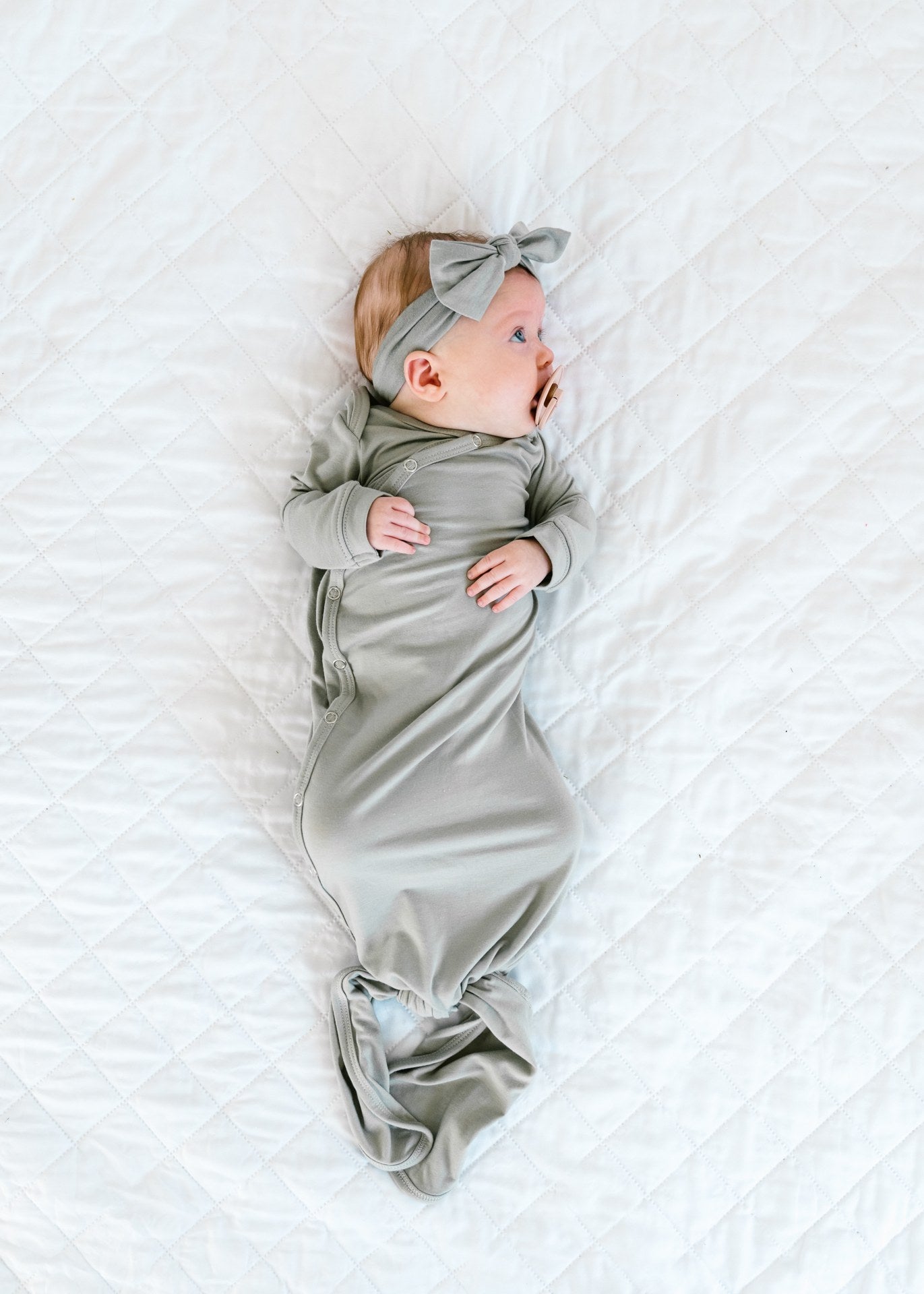 Newborn Knotted Gown - Stone Baby Essentials Copper Pearl 