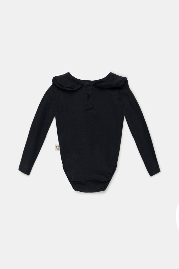 Organic Baby Collar Bodysuit - Dark Grey Children's Clothing My Little Cozmo 