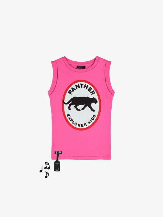 Panther Sound Tank - Pink Children's Clothing yporque 