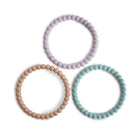 Pearl Teething Bracelet 3 Pack - Lilac/Cyan/Soft Peach Teething Mushie 