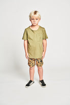 Pocket Staple 2 Tee - Olive Children's Clothing Munster 