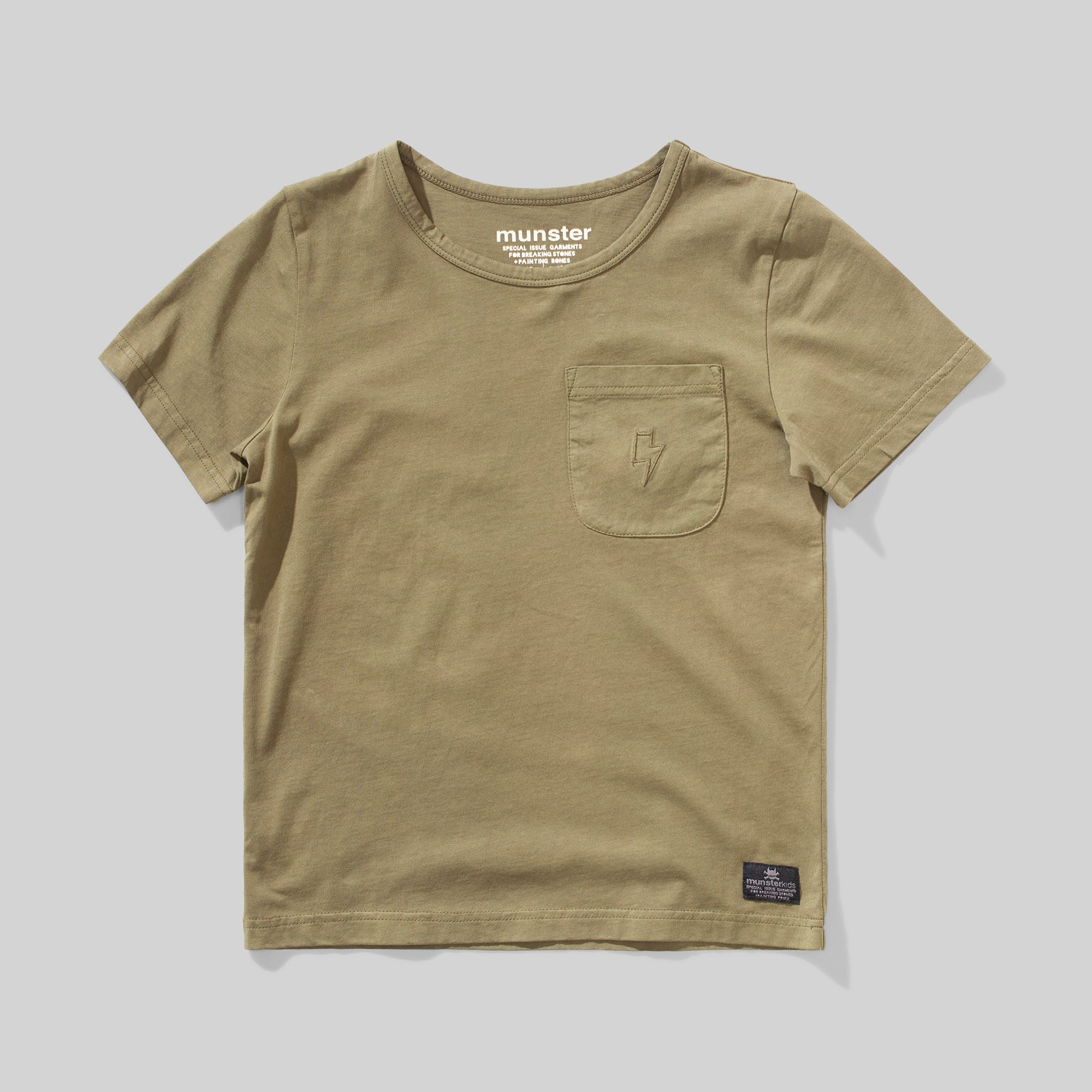 Pocket Staple 2 Tee - Olive Children's Clothing Munster 