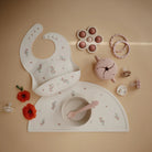 Silicone Bib - Pink Flowers Baby Essentials Mushie 