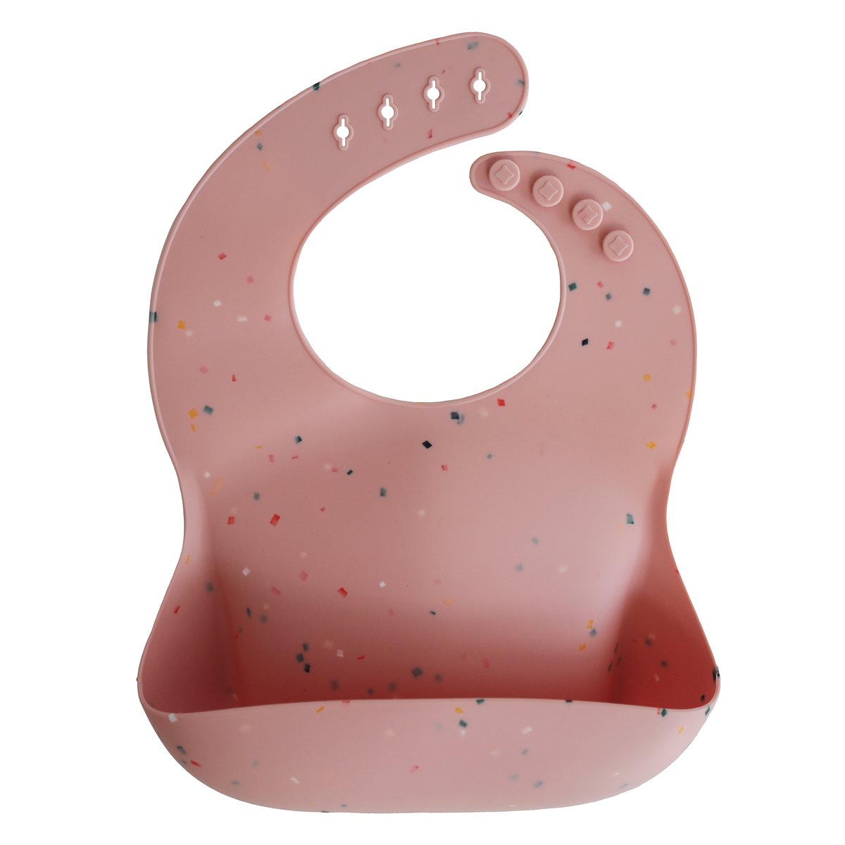 Silicone Bib - Powder Pink Confetti Baby Essentials Mushie 