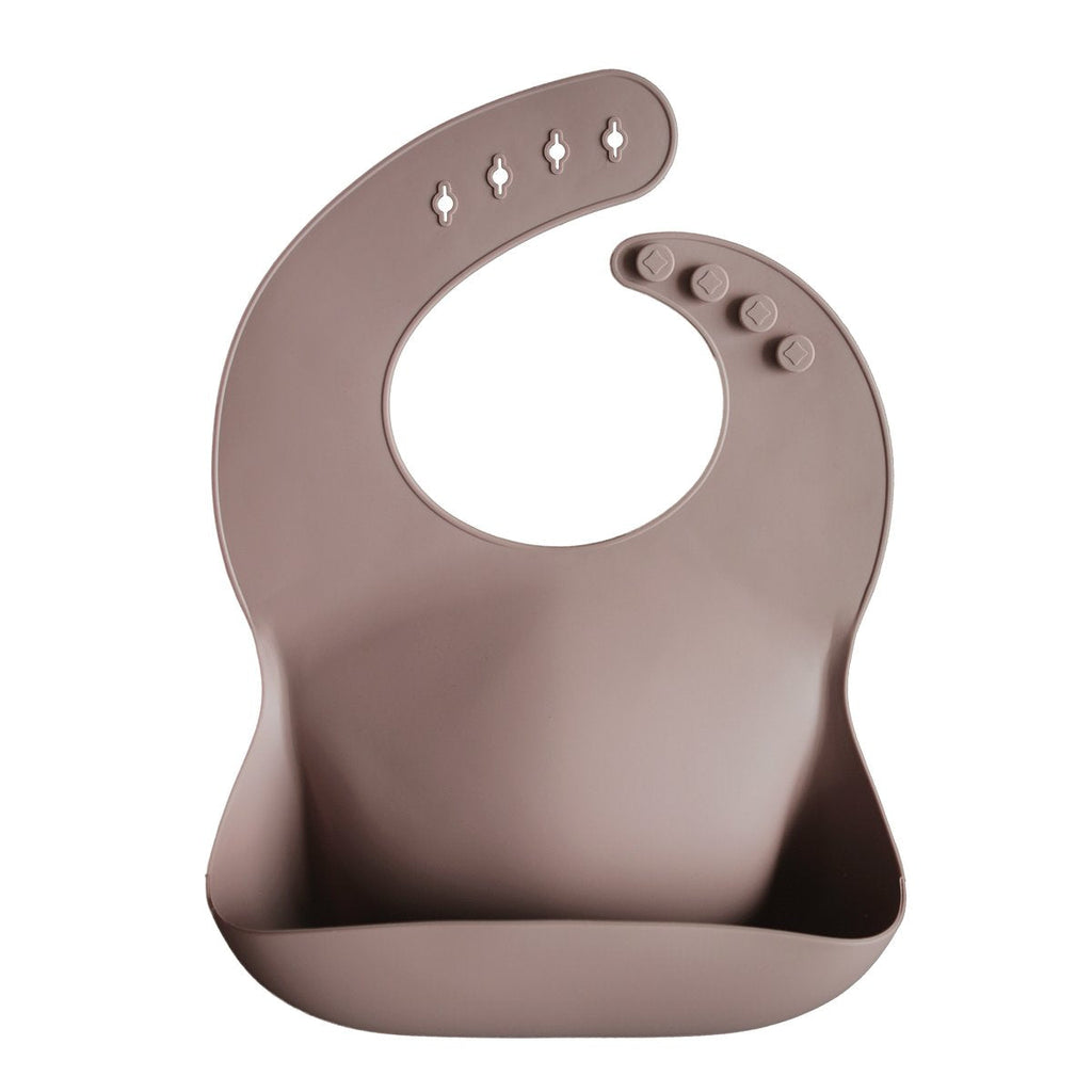 Silicone Bib - Warm Taupe Baby Essentials Mushie 