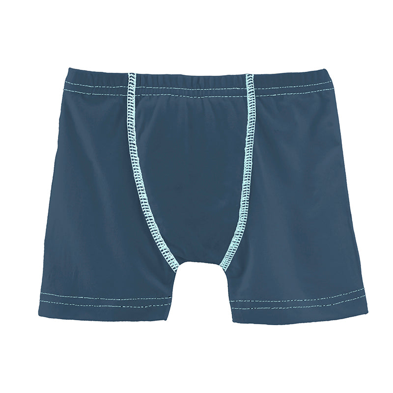Solid Boxer Brief - Deep Sea with Summer Sky Children's Clothing Kickee Pants 
