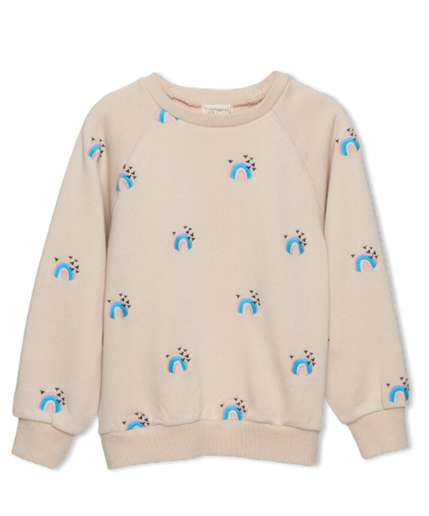 Sweatshirt - Ecru Rainbow Children's Clothing Siaomimi 