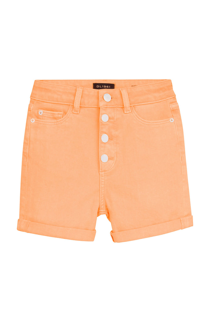 Piper High Rise Cuffed Short - Neon Orange