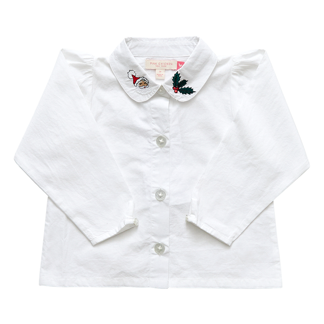 Collar Shirt - Holiday Embroidery